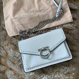 NWOT Rebecca Minkoff White Leather Crossbody Chain Strap